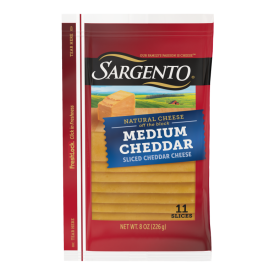 Sargento® Natural Medium Cheddar Sliced Cheese, 11 slices