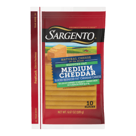 Sargento® Reduced Fat Natural Medium Cheddar Sliced Cheese, 10 Slices