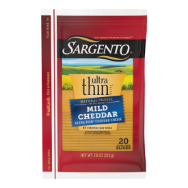 Sargento® Ultra Thin® Natural Mild Cheddar Cheese Slices, 20 slices