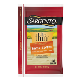 Sargento® Ultra Thin® Natural Baby Swiss Sliced Cheese, 18 slices