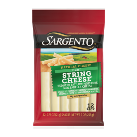 Sargento® Reduced Fat Natural Low Moisture Part-Skim Mozzarella Light String Cheese, 12-Count