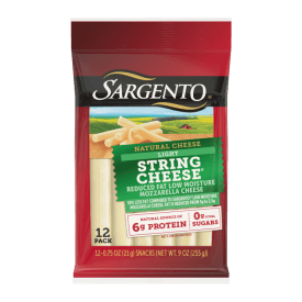 Sargento® Reduced Fat Natural Low Moisture Part-Skim Mozzarella Light String Cheese, 12-Count