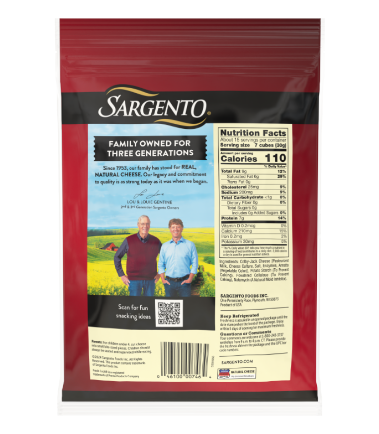 Sargento® ColbyJack Natural Cheese Cubes, 16 oz. Sargento