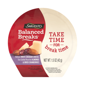 Sargento® Balanced Breaks®  White Cheddar Natural Cheese, Sea-Salted Roasted Almonds and Dried Cranberries Snack Kit, 3-Pack