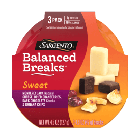 Sargento® Sweet Balanced Breaks® Natural Monterey Jack Cheese, Dried Cranberries, Dark Chocolate Chunks & Banana Chips Snack Kit, 3-Pack