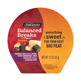 Sargento® Sweet Balanced Breaks®  Monterey Jack Natural Cheese, Dried Cranberries, Dark Chocolate Chunks & Banana Chips Snack Kit, 3-Pack