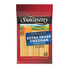 Sargento® Natural Extra Sharp Cheddar Cheese Sticks, 12-Count