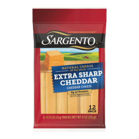 Sargento® Natural Extra Sharp Cheddar Cheese Sticks, 12-Count