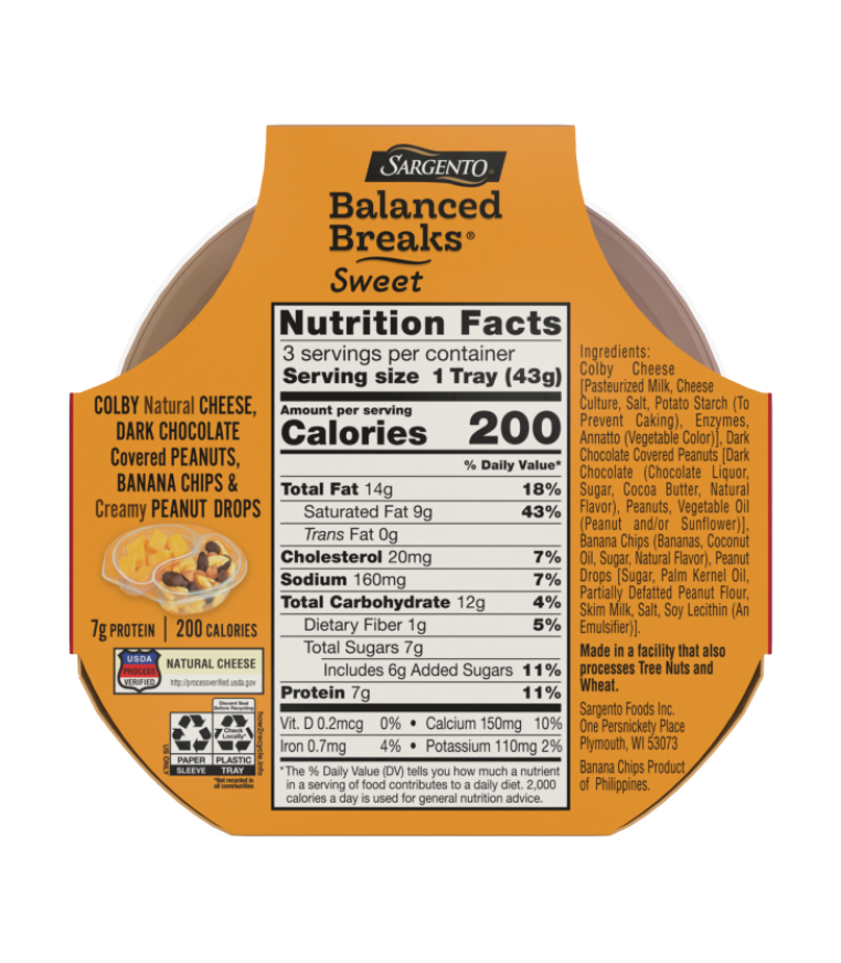 Sweet Balanced Breaks® Colby Natural Cheese, Dark Chocolate Covered