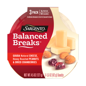 Sargento® Balanced Breaks® Natural Gouda Cheese, Honey Roasted Peanuts and Dried Cranberries Snack Kit, 3-Pack