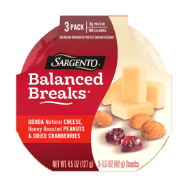 Sargento® Balanced Breaks® Natural Gouda Cheese, Honey Roasted Peanuts and Dried Cranberries Snack Kit, 3-Pack