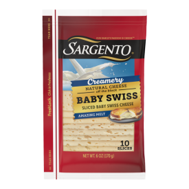 Sargento® Creamery Natural Baby Swiss Sliced Cheese, 10 slices