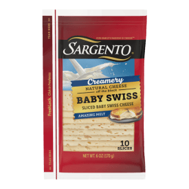 Sargento® Creamery Natural Baby Swiss Sliced Cheese, 10 Slices