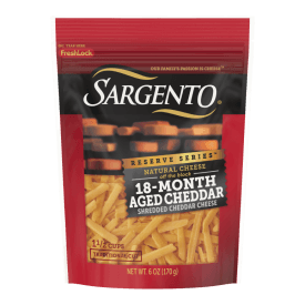 Sargento® Reserve Series™ Natural 18-Month Aged Cheddar Shredded Cheese, Traditional Cut, 6 oz.