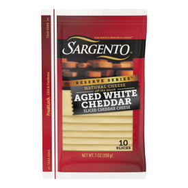 Sargento® Reserve Series™ Natural Aged White Cheddar Sliced Cheese, 10 slices