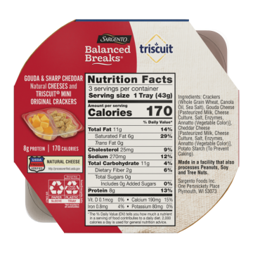 Sargento® Balanced Breaks® Cheese & Crackers, Gouda & Sharp ...