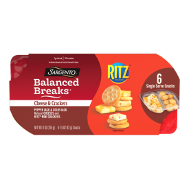 Sargento® Balanced Breaks® Cheese & Crackers, Natural Pepper Jack & Colby-Jack Cheeses and RITZ® Mini Original Crackers Snack Kit, 6-Pack