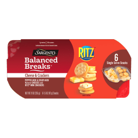 Sargento® Balanced Breaks® Cheese & Crackers, Natural Pepper Jack & Colby-Jack Cheeses and RITZ® Mini Original Crackers Snack Kit, 6-Pack