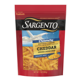 Sargento® Creamery Natural Cheddar Shredded Cheese, Traditional Cut, 7 oz.