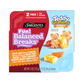 Sargento® Fun! Balanced Breaks® Natural Colby-Jack Cheese, Natural Flavored Mixed Fruit Snacks & TEDDY GRAHAMS® Graham Snacks Honey Snack Kit, 2-Pack