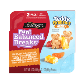 Sargento® Fun! Balanced Breaks® Natural Colby-Jack Cheese, Natural Flavored Mixed Fruit Snacks & TEDDY GRAHAMS® Graham Snacks Honey Snack Kit, 2-Pack