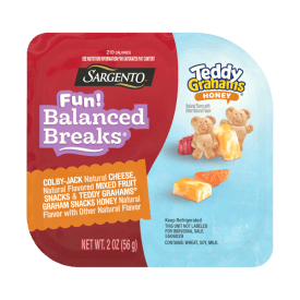Sargento® Fun! Balanced Breaks®  Colby-Jack Natural Cheese,  Flavored Mixed Fruit Snacks & TEDDY GRAHAMS® Graham Snacks Honey Snack Kit, 2-Pack