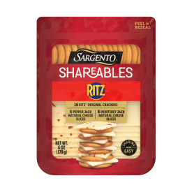 Sargento® Shareables Pepper Jack & Monterey Jack Sliced Cheese with Ritz® Original Crackers Cheese Tray, 6 oz.