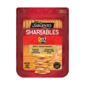 Sargento® Shareables Natural Cheddar & Colby-Jack Sliced Cheese with Ritz® Original Crackers Cheese Tray, 6 oz.