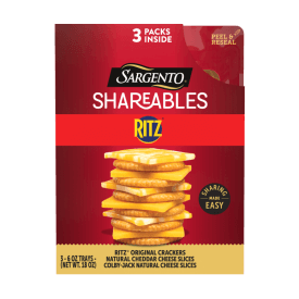 Sargento® Shareables Natural Cheddar & Colby-Jack Sliced Cheese with Ritz® Original Crackers Cheese Tray, 3pk