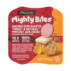 Sargento Mighty Bites™ Oven Roasted Turkey, Natural Monterey Jack Cheese, RITZ® Mini Crackers, & Mixed Fruit Gummy Bears Snack Kit, 2.8 oz