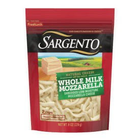Sargento® Natural Whole Milk Mozzarella Shredded Cheese, Traditional Cut, 8 oz.