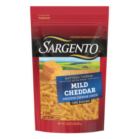 Sargento® Natural Mild Cheddar Shredded Cheese, Traditional Cut, 16 oz.