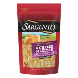 Sargento® Natural 4 Cheese Mexican Shredded Cheese, Fine Cut, 16 oz.