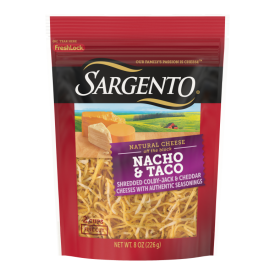 Sargento® Natural Nacho & Taco Shredded Cheese, Fine Cut, 8 oz.