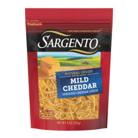 Sargento® Natural Mild Cheddar Shredded Cheese, Fine Cut, 8 oz.