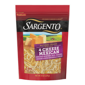 Sargento® Natural 4 Cheese Mexican Shredded Cheese, Fine Cut, 8 oz.