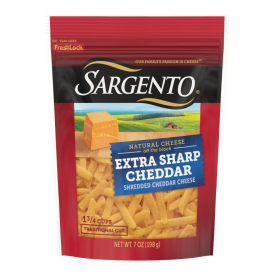 Sargento® Natural Extra Sharp Cheddar Shredded Cheese, Fine Cut, 7 oz.