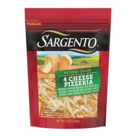 Sargento® Natural 4 Cheese Pizzeria Shredded Cheese, Traditional Cut, 8 oz.