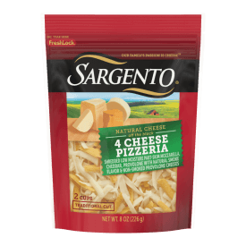 Sargento® Natural 4 Cheese Pizzeria Shredded Cheese, Traditional Cut, 8 oz.