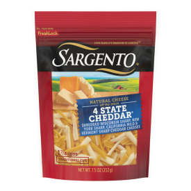 Sargento® Natural 4 State Cheddar® Shredded Cheese, Traditional Cut, 7.5 oz.