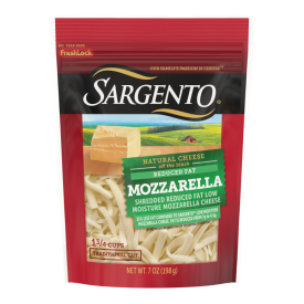 Sargento® Reduced Fat Natural Mozzarella Shredded Cheese, Traditional Cut, 7 oz.