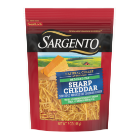 Sargento® Reduced Fat Natural Sharp Cheddar Shredded Cheese, Fine Cut, 7 oz.