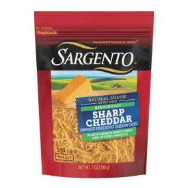 Sargento® Reduced Fat Natural Sharp Cheddar Shredded Cheese, Fine Cut, 7 oz.