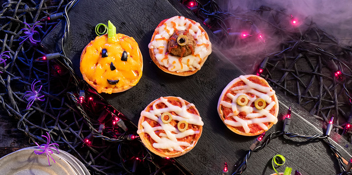 Halloween Mini Pizzas