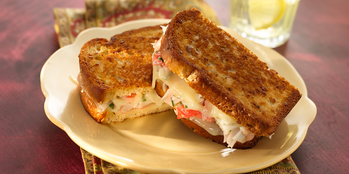 1893 Grilled Crab Salad and Swiss Cheese Sandwiches