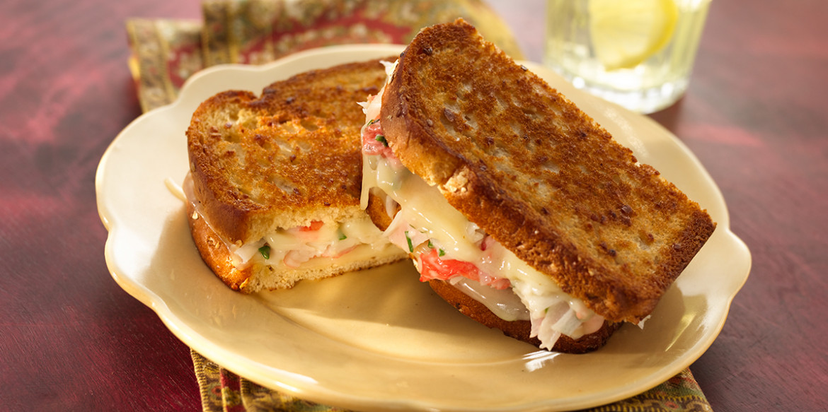1893 Grilled Crab Salad and Swiss Cheese Sandwiches