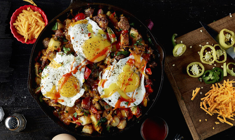 Breakfast Skillet eggs ShreddedCheese Hero 0