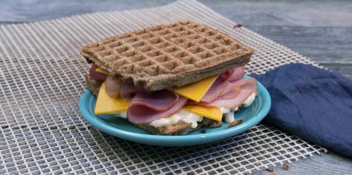Ham Cheese Waffle Sandwich Hero