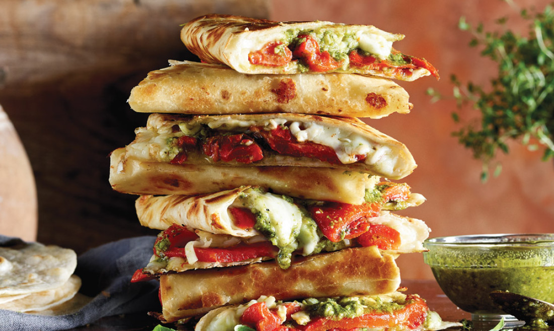 RedPepperTomato Pesto Quesadilla