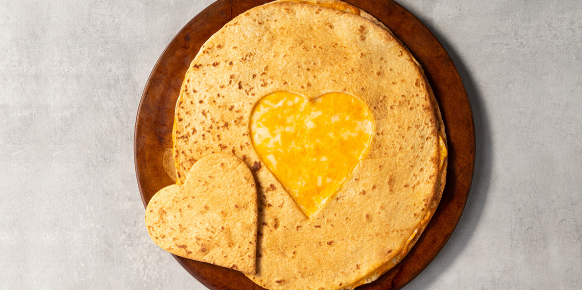 i heart you quesadillas with cheese